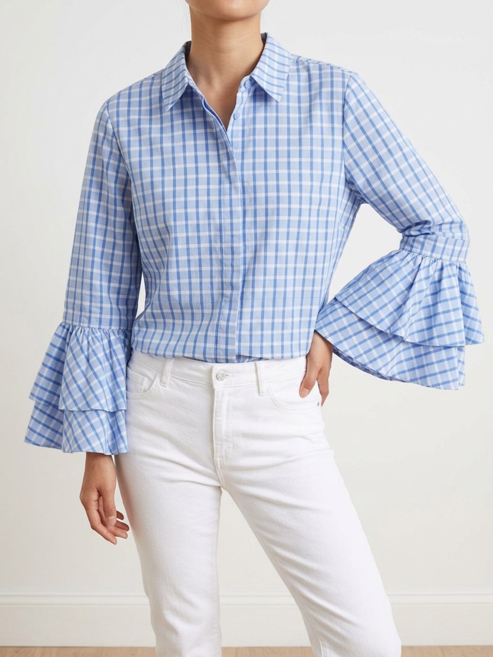 BNWOT H&M Bell Sleeve Button Down Blouse